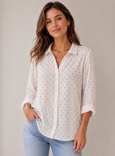 Womens white button - button, blouse
