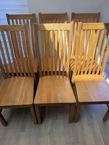 Oak high backed dining chair - dining,