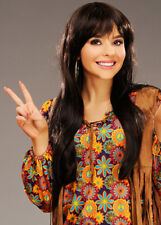 Womens Deluxe 1960s Brown Cher Hippy Wig