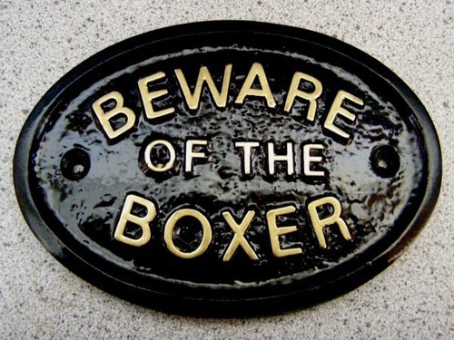 Boxer beware dog plaque - -,