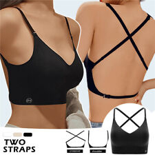 Women Sexy Push Up Bra Backless Low Cut U Plunge Brassiere Invisible Underwear-