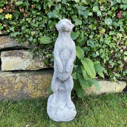 Stone cast standing meerkat - standing,