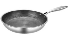 USED Damaged Frying Pan Set of 3 Stainless Steel Omelette Pan Non Stick Skillet