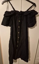 Black Select Button Dress