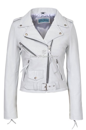Brando ladies white biker - brando,