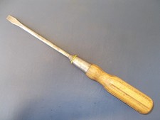 Large Vintage STANLEY Slotted Screwdriver No. 25- Fluted Wood Handle- 12" x 3/8"