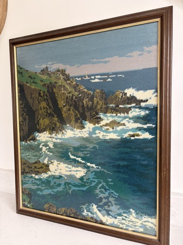Vintage framed needlepoint - vintage,