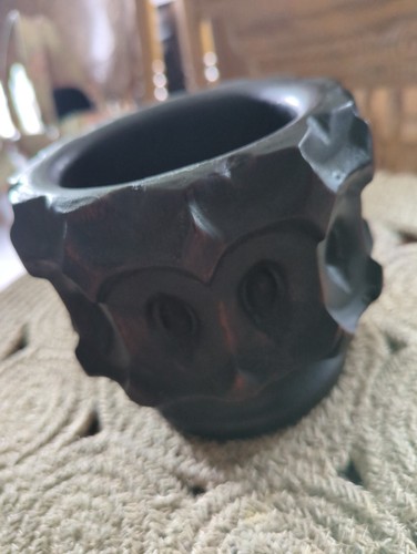 Antique wood carved bowl - wood,