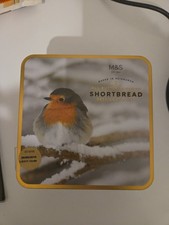 M&S Robin And Tartan Empty Shortbread Tin. Marks And Spencers.