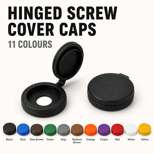 Hinged screw head cover caps - screw,