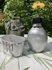 Rare British Army 44 Pattern Water Bottle Canteen, Cup, Pouch Set 2nd/Late 1967