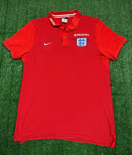 England FC Nike Red Pre Match Polo T-Shirt Top | Mens Adult Large Football Kit