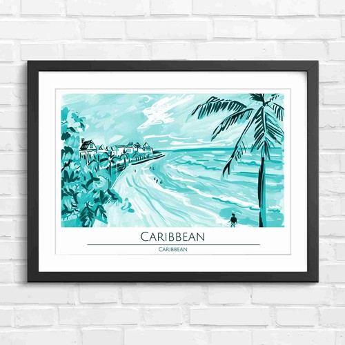 Caribbean beach coastline - beach, palm