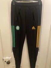 Adidas Celtic FC Training Track Pants Tracksuit Trousers Black Green Yellow
