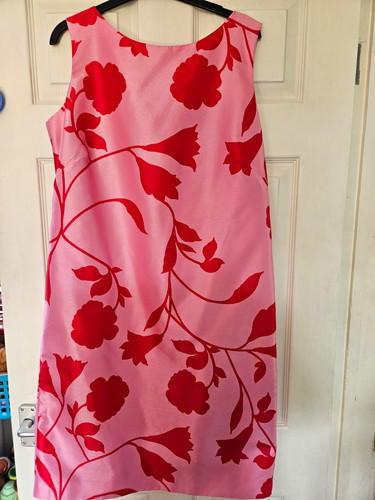Roman pink red floral shift - floral,