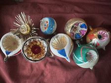 Vintage Baubles Mercury Glass Indent Concave Christmas Tree Ornaments