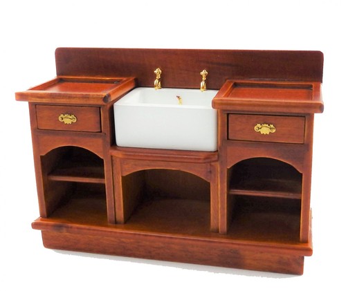Dolls house walnut - house, victorian