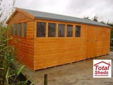 20FT X 10FT HEAVY DUTY GARDEN SHED APEX WORKSHOP EXTRA HEIGHT Brand New TIMBER
