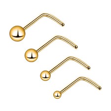 4pcs L-Shaped Nose Ring Stud