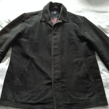 Next Moleskin Lined Jacket Coat in black Size Large 100% cotton Used Condition 