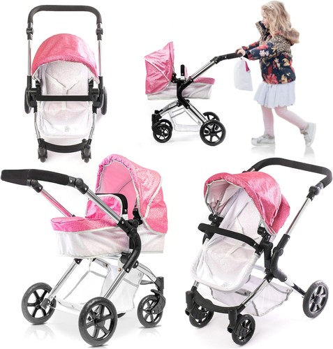 Pink sparkle dolls pram - dolls,