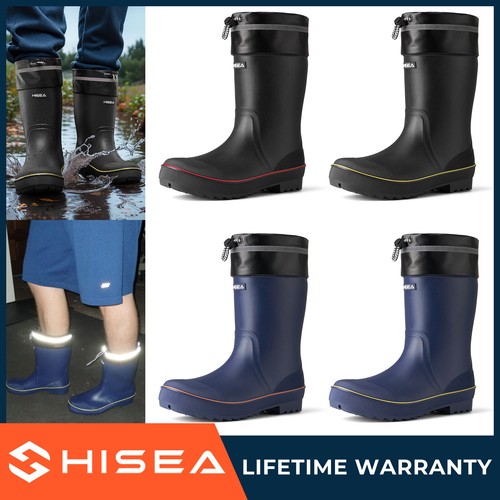 Hisea men rubber rain - rubber, boots
