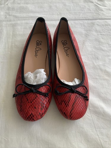 Ella cruz flat red shoes - red, size