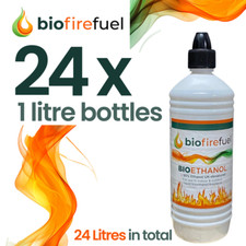 24 x litres Biofirefuel bioethanol fuel. Easy Pour Nozzle. High Purity.