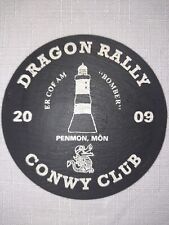 2009 DRAGON RALLY SLATE COASTER ENGRAVED WELSH ALE BEVERAGE DRINK MAT badge