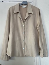 Charlotte Halton Beige Suedette Blouse Size 16