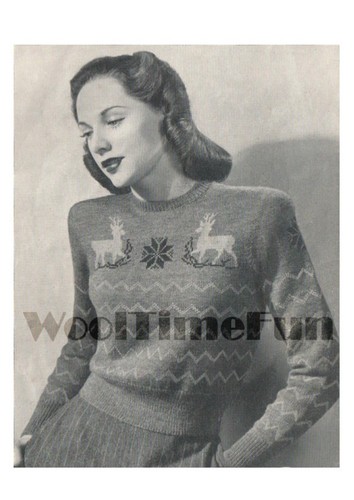 Vintage knitting pattern 1940s - pattern,