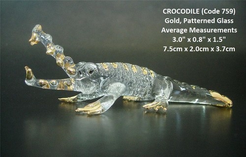 Blown glass crocodile - blown,