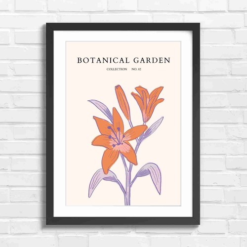 Orange lilies botanical art - orange,