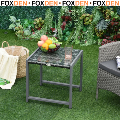 Patio rattan side table - patio,