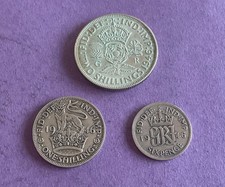 1946 THREE SILVER COINS GEORGE