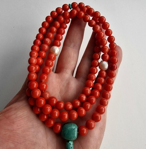 Antique tibetan sherpa coral - sherpa,