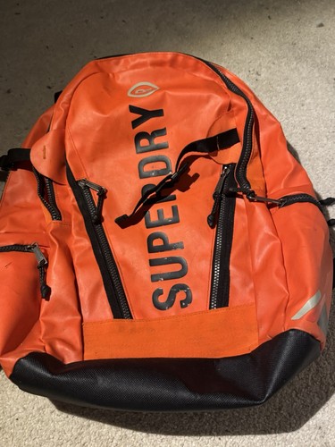 Superdry orange black backpack - superdry, orange/black
