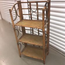 Antique Oriental Bamboo 3 Tier Book Shelf Shelves Display Folding Storage