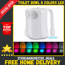 Toilet Bowl 8 Colors LED Night Light Motion Activated Seat Sensor Lamp Bathroom