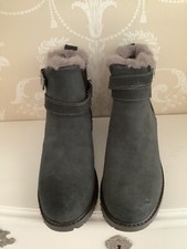 EMU AUSTRALIA ‘LOX’ DARK GREY FULLY MERINO WOOL LINED SIZE 8