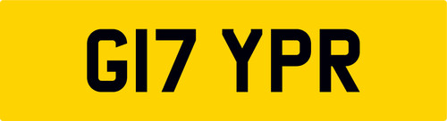 Type short reg number plate - type,