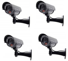 4 x Lifelike Dummy Security Camera with Blinking Light – Weatherproof & Easy Ins