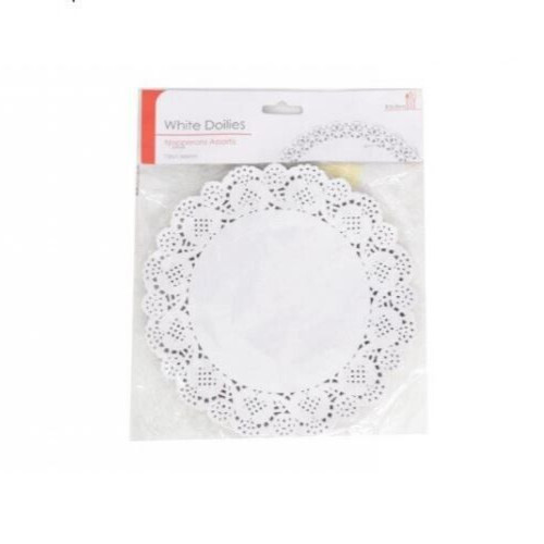 Round white paper doilies - round,