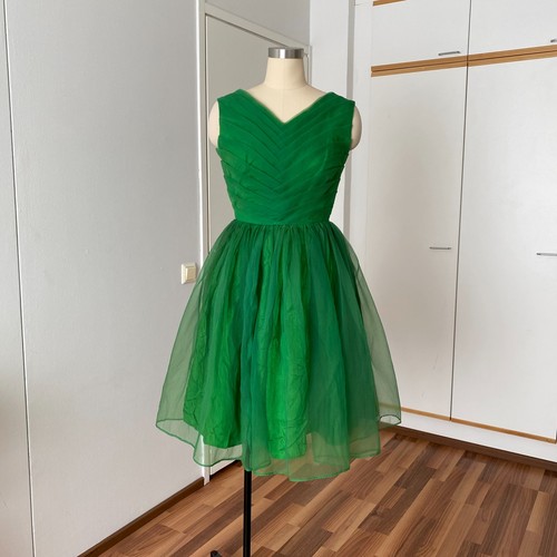 1950s green tulle - tulle, dress