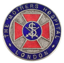Vintage Old The Mothers Hospital London Nurses Enamel Brooch Badge
