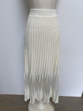 Cream Ivory Pleated Knit Long