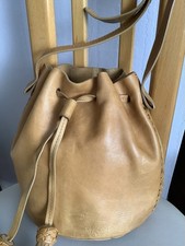 Bucket bag Unlined tan Leather In Natural Finish With Tassle. John Lewis AND/OR