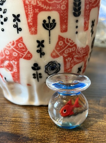 Blown glass cute fish - blown,