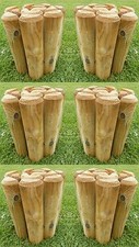 Log Rolls Wooden Path Edging Garden Border Grass Lawn Edge 30cm x 100cm Set of 6