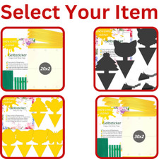 Fruit Fly Traps Yellow, Black Double-sided Fungus Gnat Sticky Catcher for Plant